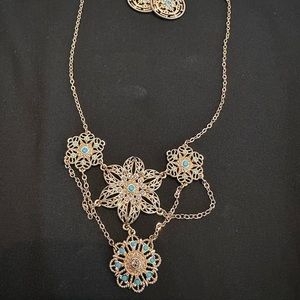 Gold Necklace with earring’s set